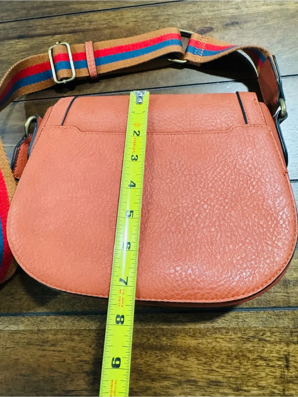 Universal Thread Burnt Orange Crossbody with Rainbow Strap
